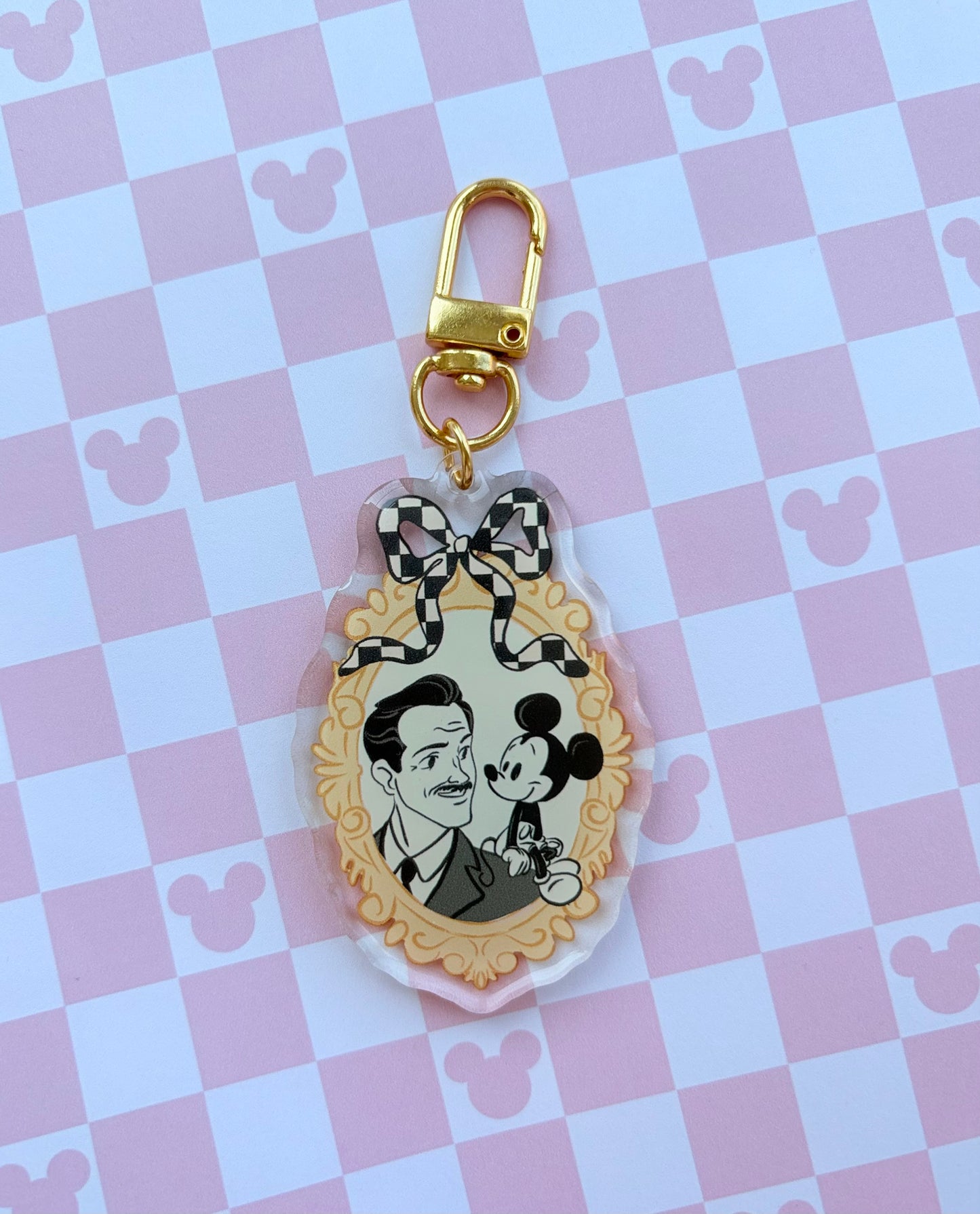 Walt and Mouse Frame Epoxy Gloss Acrylic Keyring