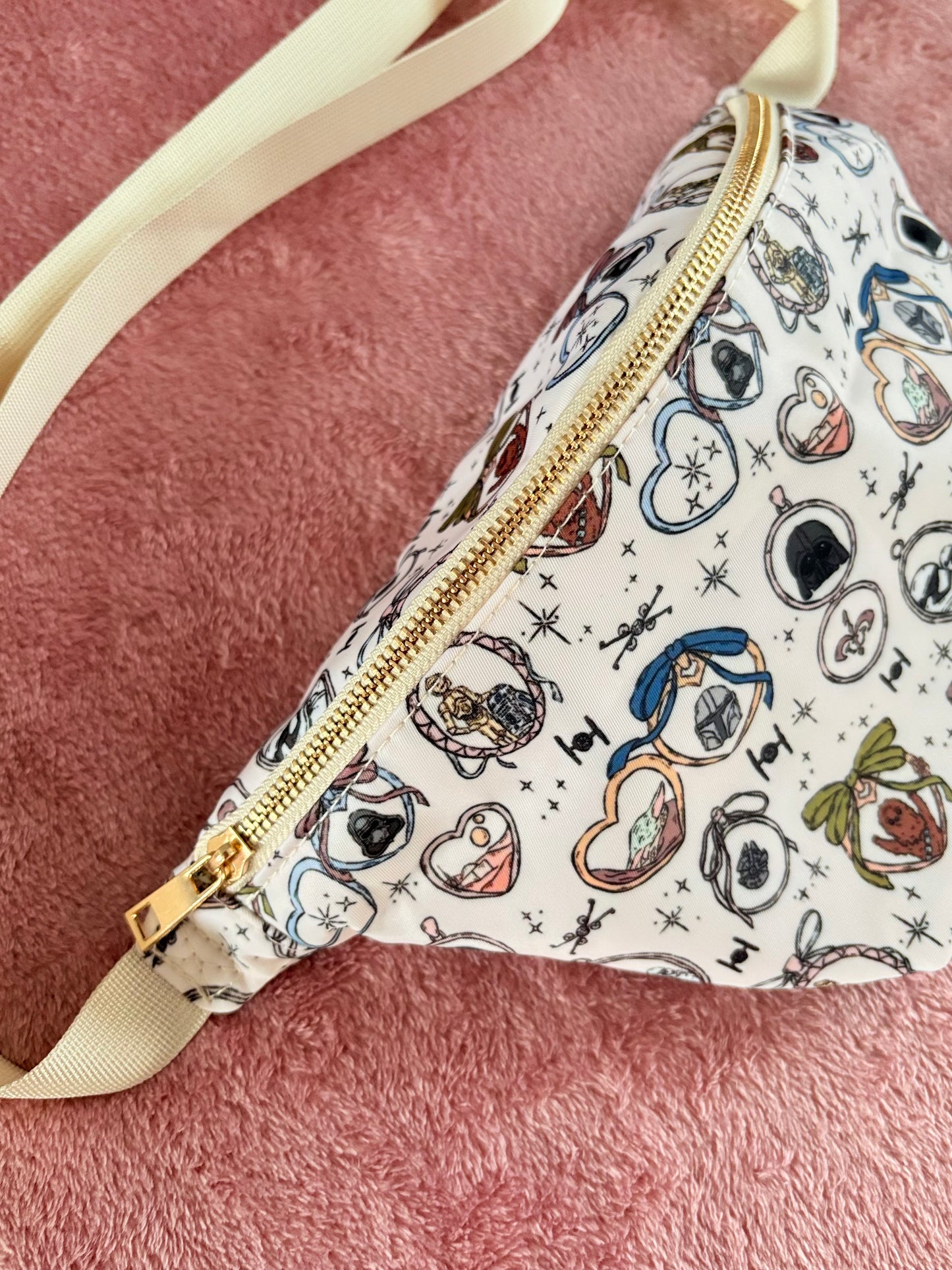 Cream Galaxy Lockets Bum Bag