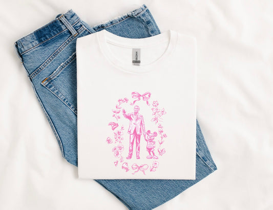 Pink Walt and Mouse Floral