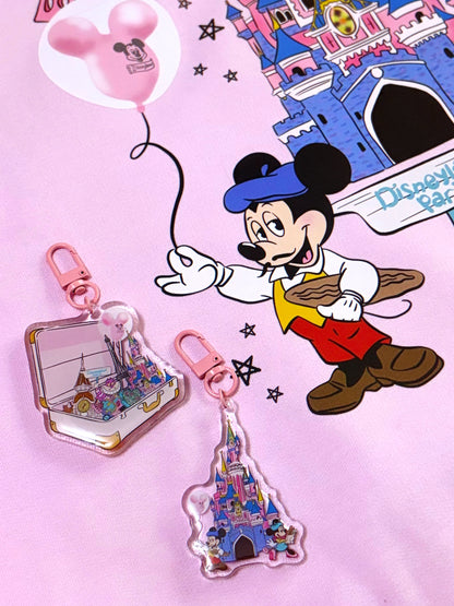 Pink Magical Mouse Paris Epoxy Gloss Acrylic Keyrings