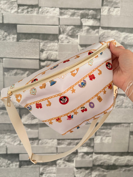 Cream Character Charm Bracelet Bum Bag