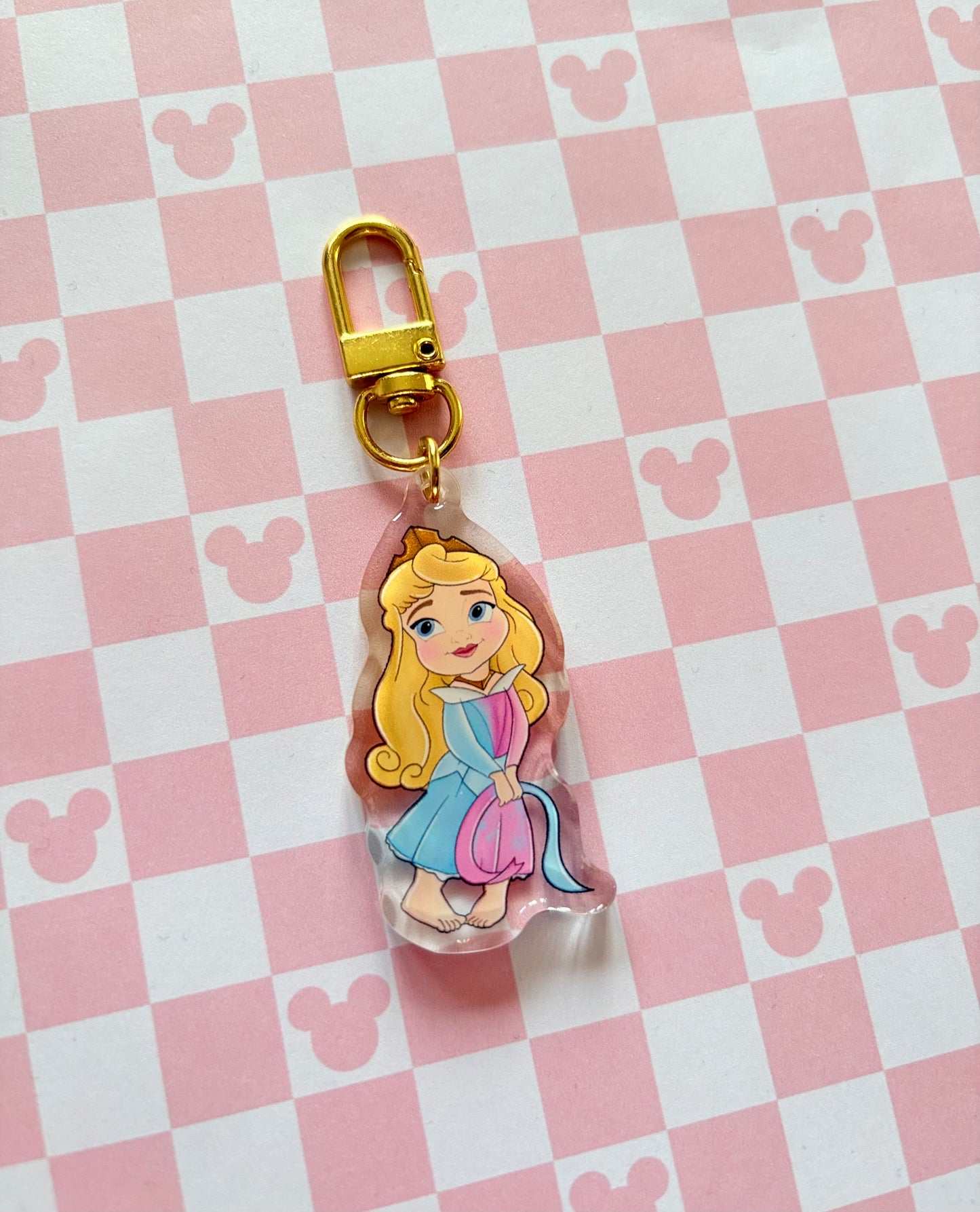 Sleepy Make It Pink Princess Epoxy Gloss Acrylic Keyring