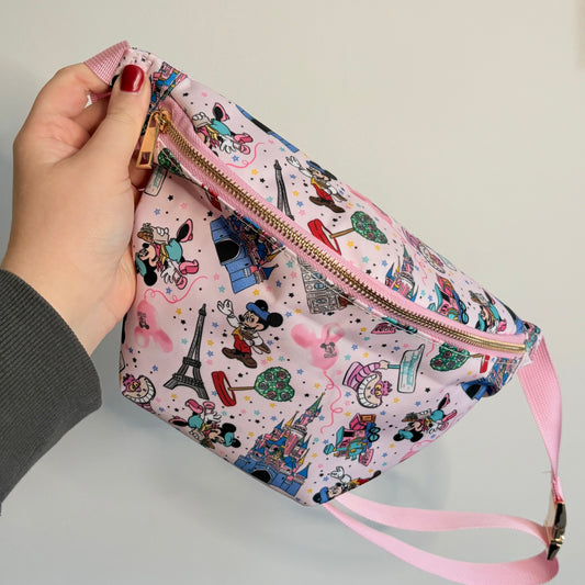 Magical Mouse Pink Paris Theme Park Bum Bag
