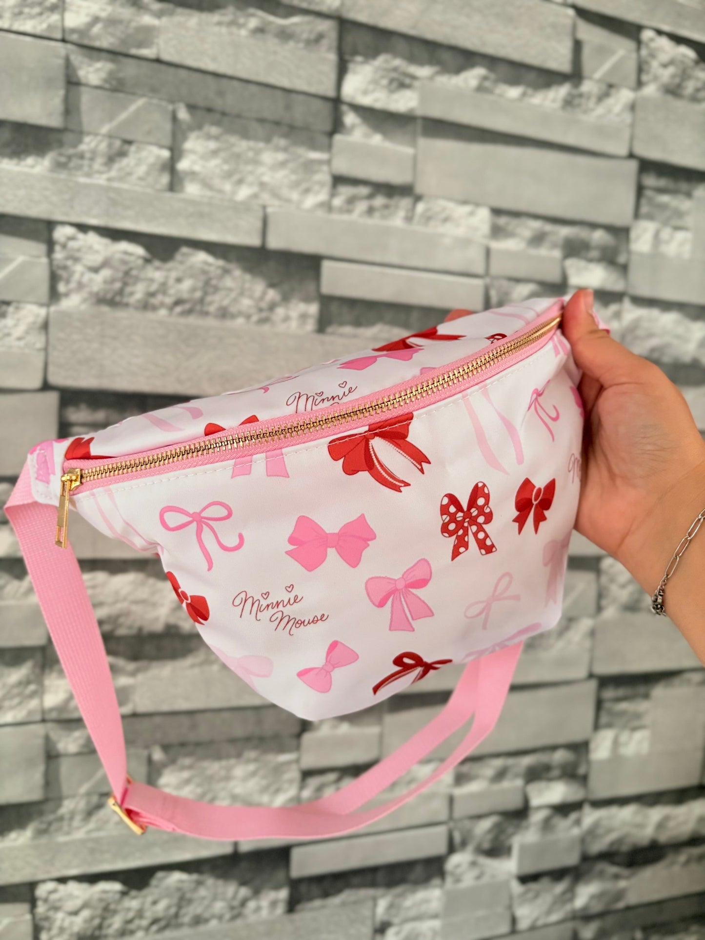 Pink Minnie Bows Bum Bag