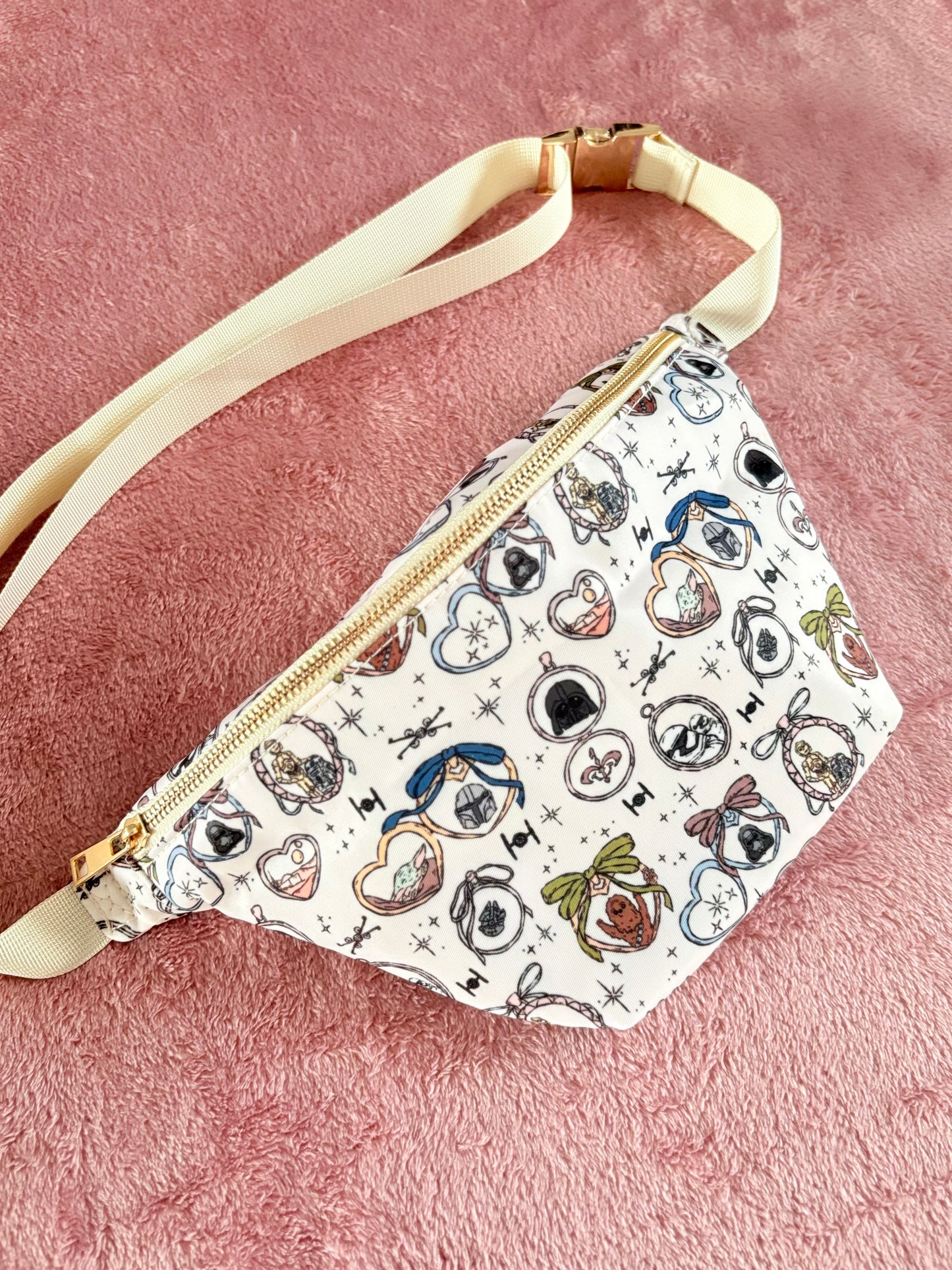 Cream Galaxy Lockets Bum Bag