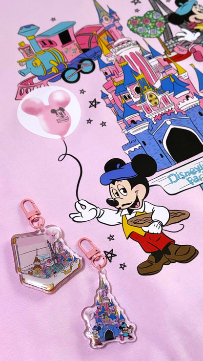 Pink Magical Mouse Paris Epoxy Gloss Acrylic Keyrings