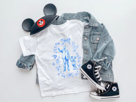 Blue Walt and Mouse Floral T-Shirt
